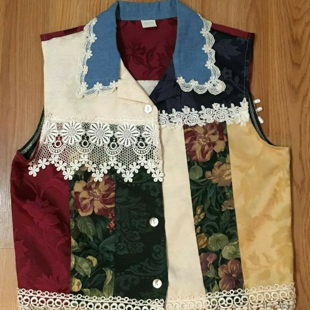 Western Style Patchwork Lace Wearable Art Vest